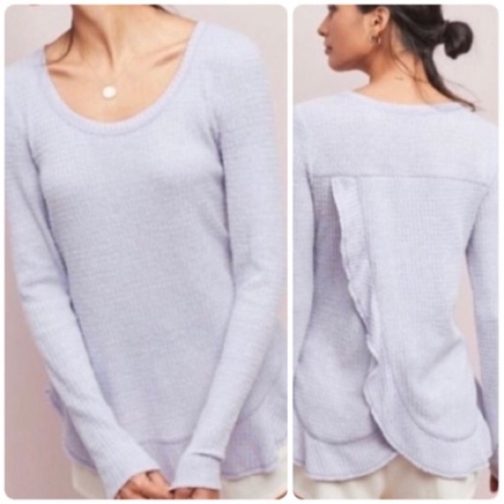 Anthropologie Saturday Sunday Waffle Ruffled Top